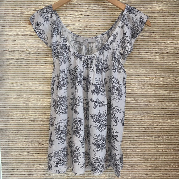 NWOT LOFT Flutter Strap Cami in White Safari Print - Picture 4 of 6